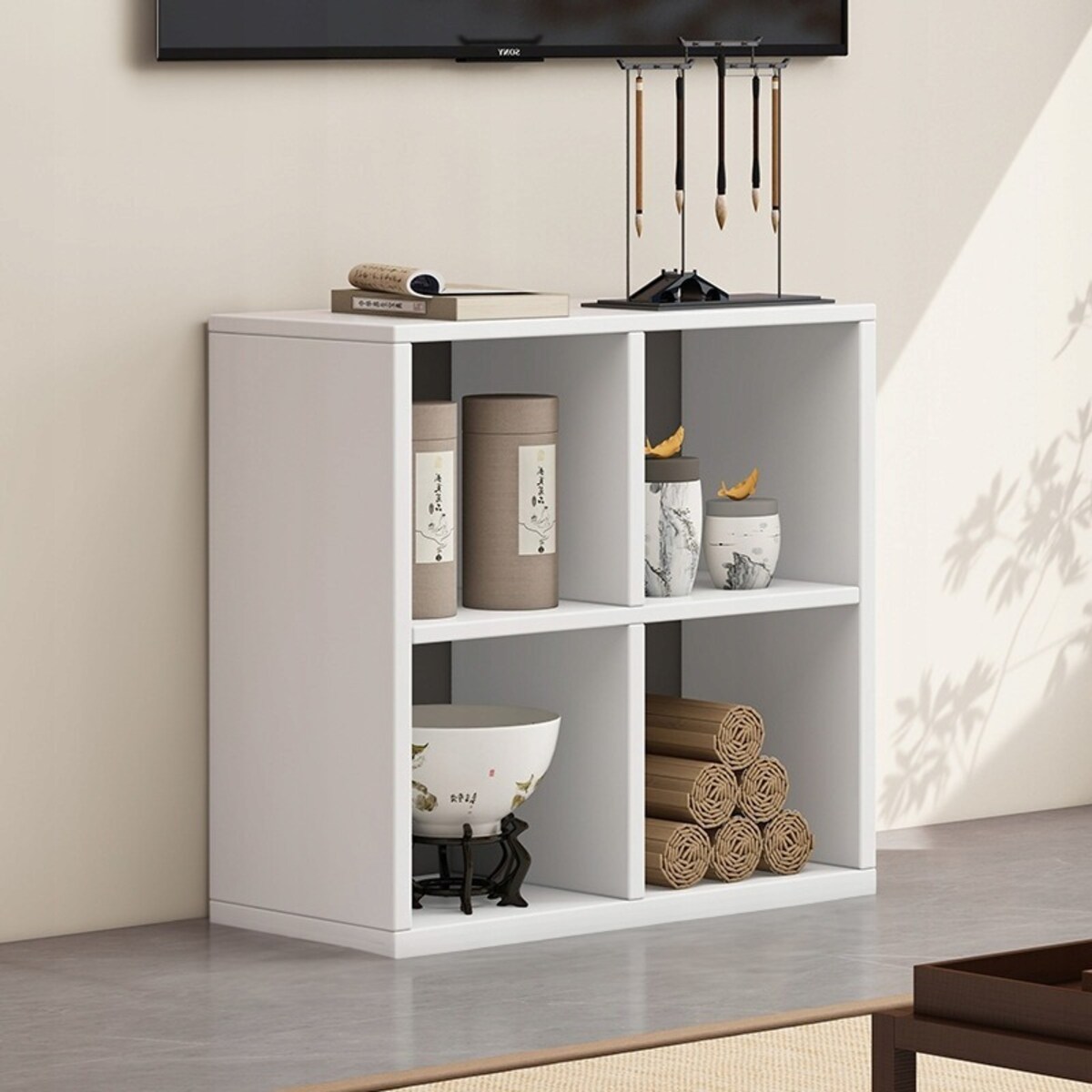 Regał otwarty stojący modułowy biały półka szafka komoda loft skandynawski