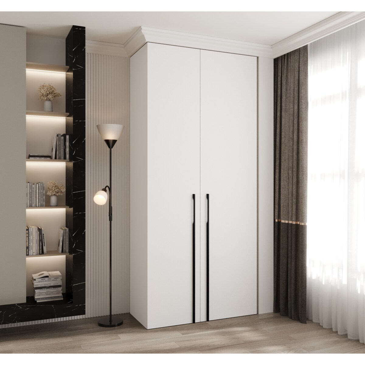 Szafa dwudrzwiowa Como 3 110 gł.40 biały+czarny