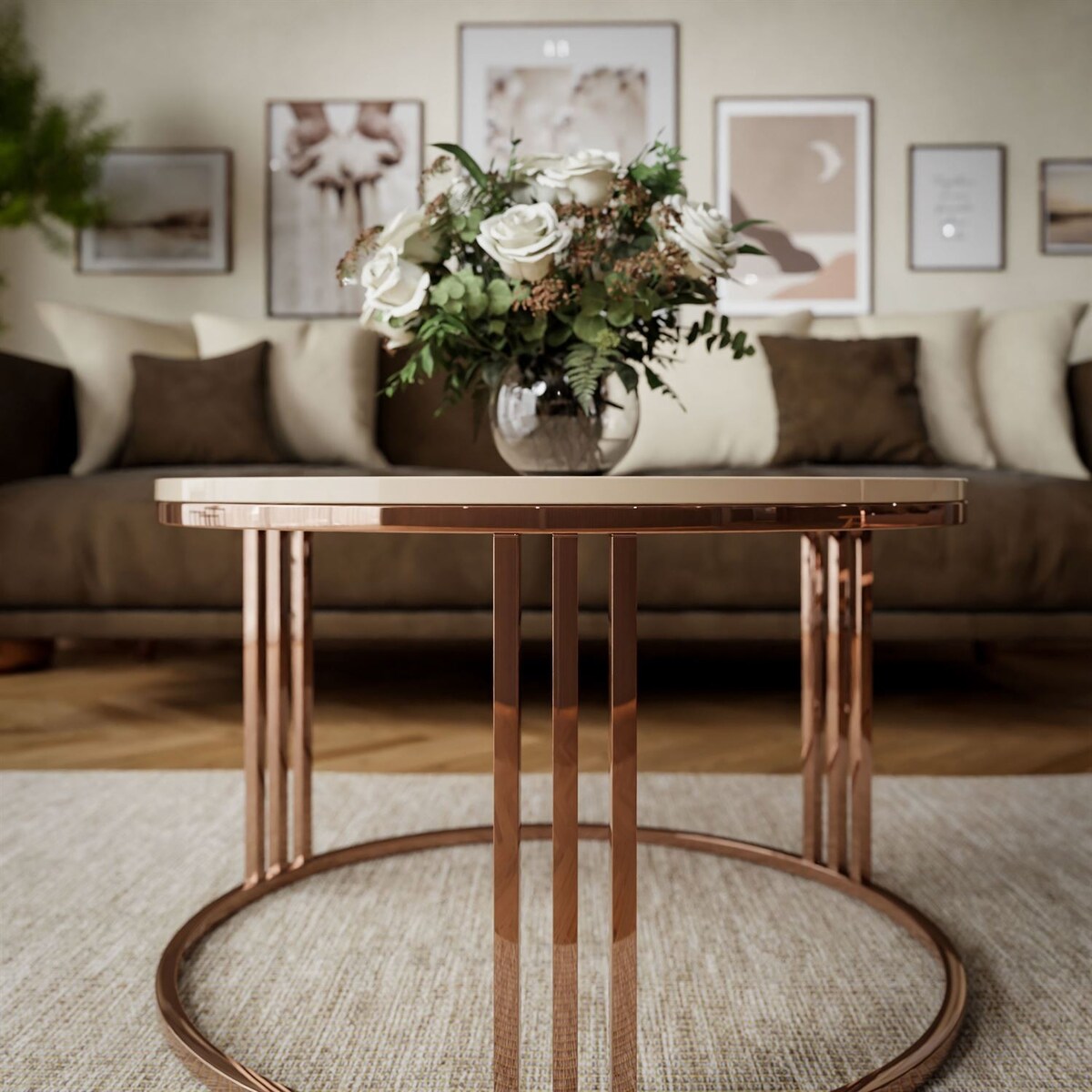 Stolik kawowy LORI miedź kaszmir połysk