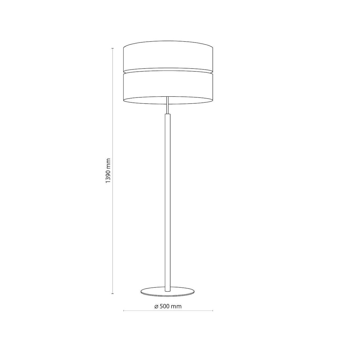 Lampa podłogowa TK Lighting ECO 5597 E27 szaro-beżowy abażur czarna podstawa z drewnem do salonu sypialni