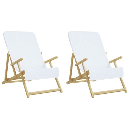 vidaXL Ręczniki plażowe, 2 szt., białe, 60x135 cm, tkanina, 400 g/m²