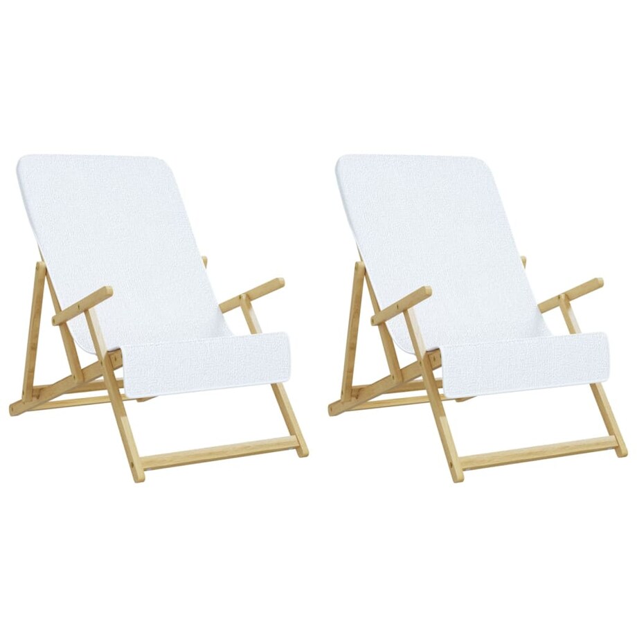 vidaXL Ręczniki plażowe, 2 szt., białe, 60x135 cm, tkanina, 400 g/m²