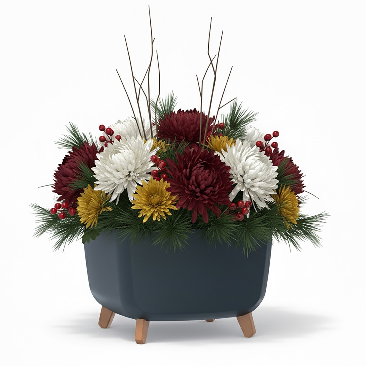 Donica Na Cmentarz Doniczka Na Nóżkach Na Wszystkich Świętych Antracytowa 39 Cm