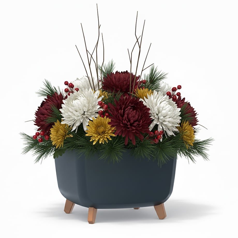 Donica Na Cmentarz Doniczka Na Nóżkach Na Wszystkich Świętych Antracytowa 39 Cm