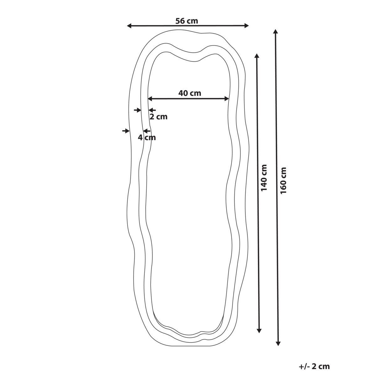 Lustro ścienne BEAUNE 56 cm 160 cm Welur Zielony