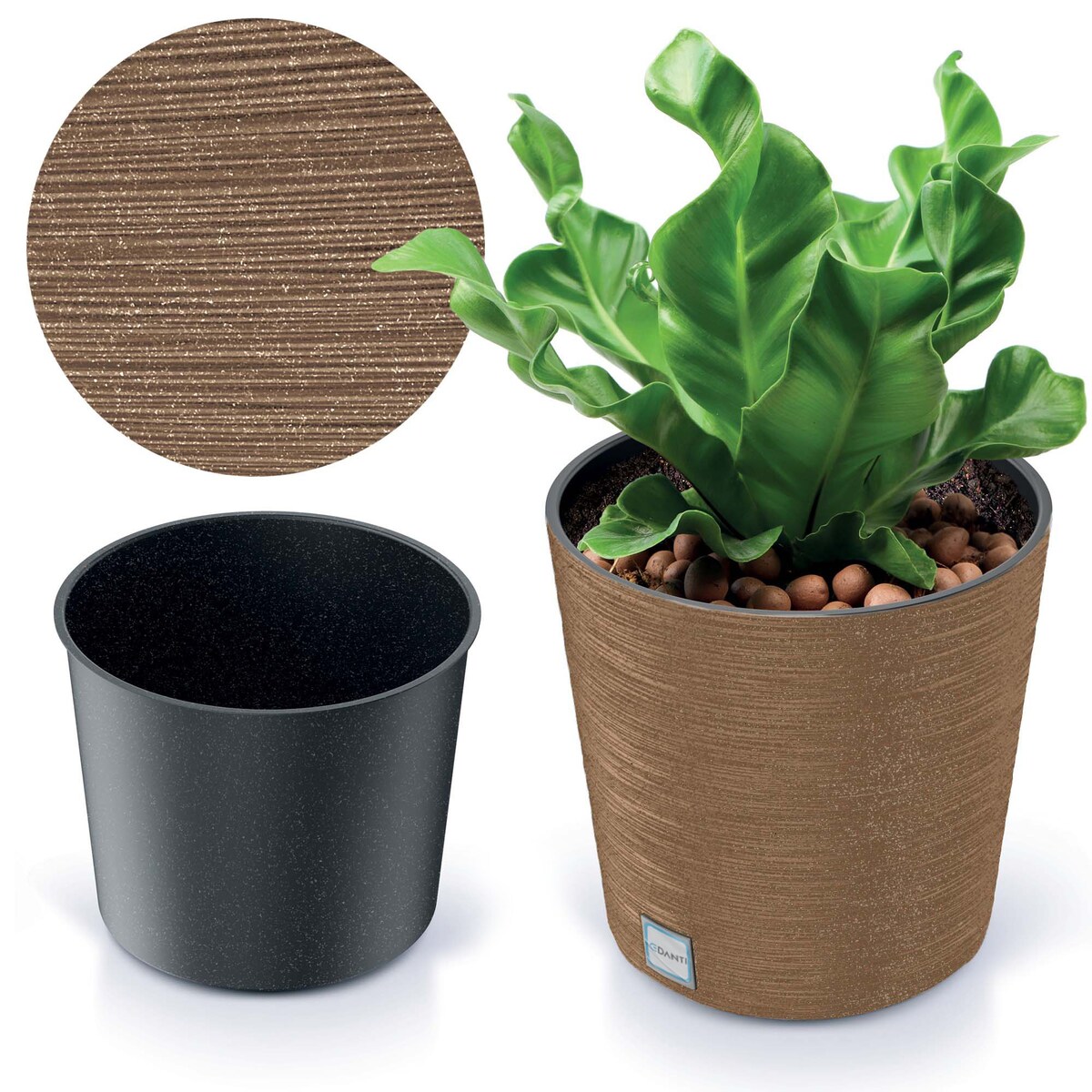 Doniczka Donica Ogrodowa 25 Cm Okrągła Na Taras Do Ogrodu Domu Eco Wood Kawa