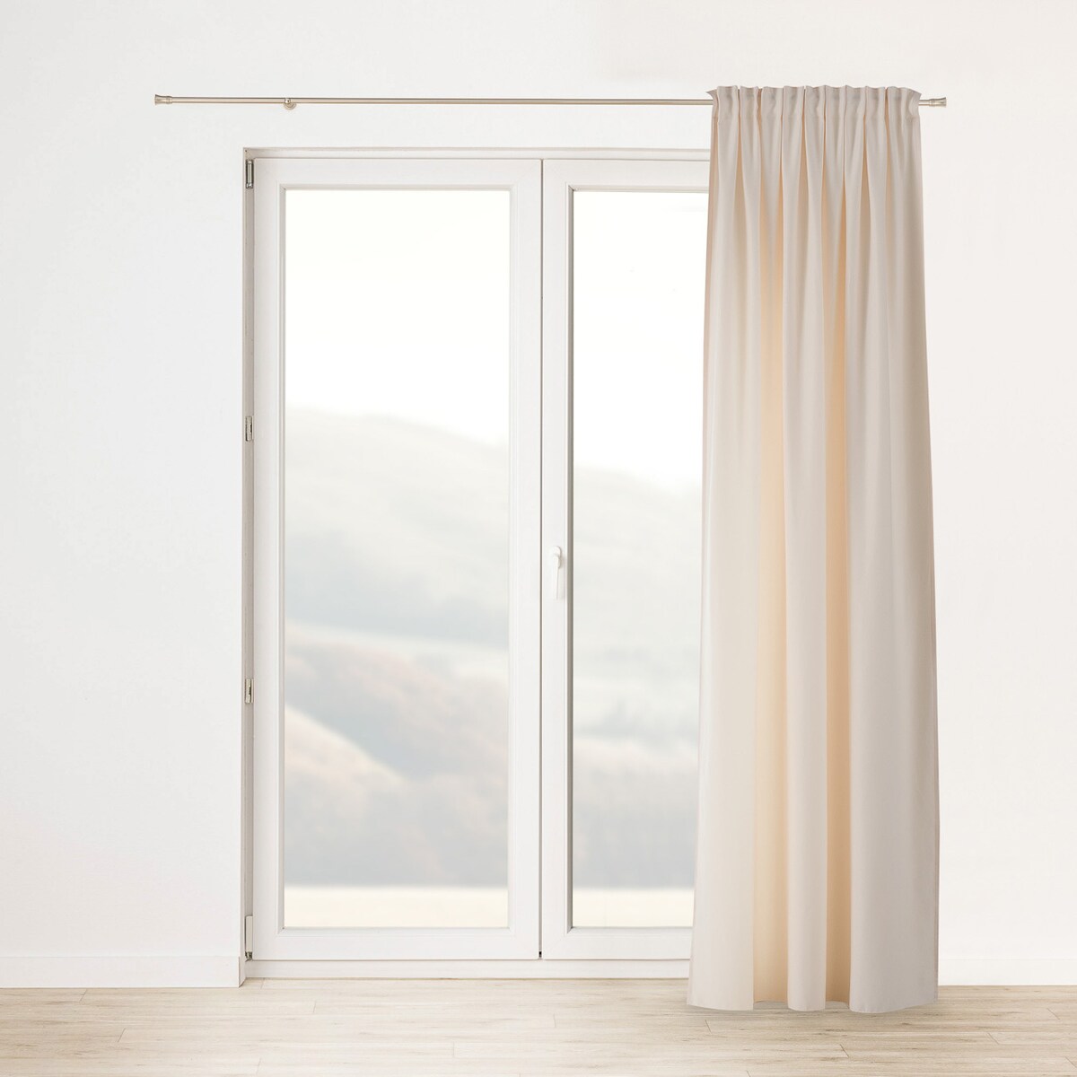 Zasłona na taśmie marszczącej ecru aksamitna 140 x 280 cm 1 szt. 140x280 ecru