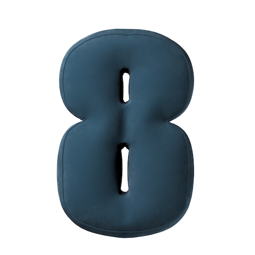 Poduszka Cyferka 8, pruski błękit, 25 x 40 cm, Posh Velvet