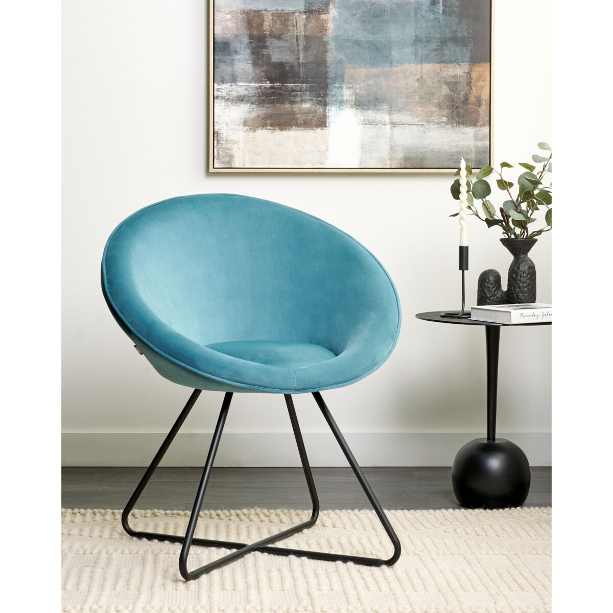 Krzesło welurowe niebieskie FLOBY II