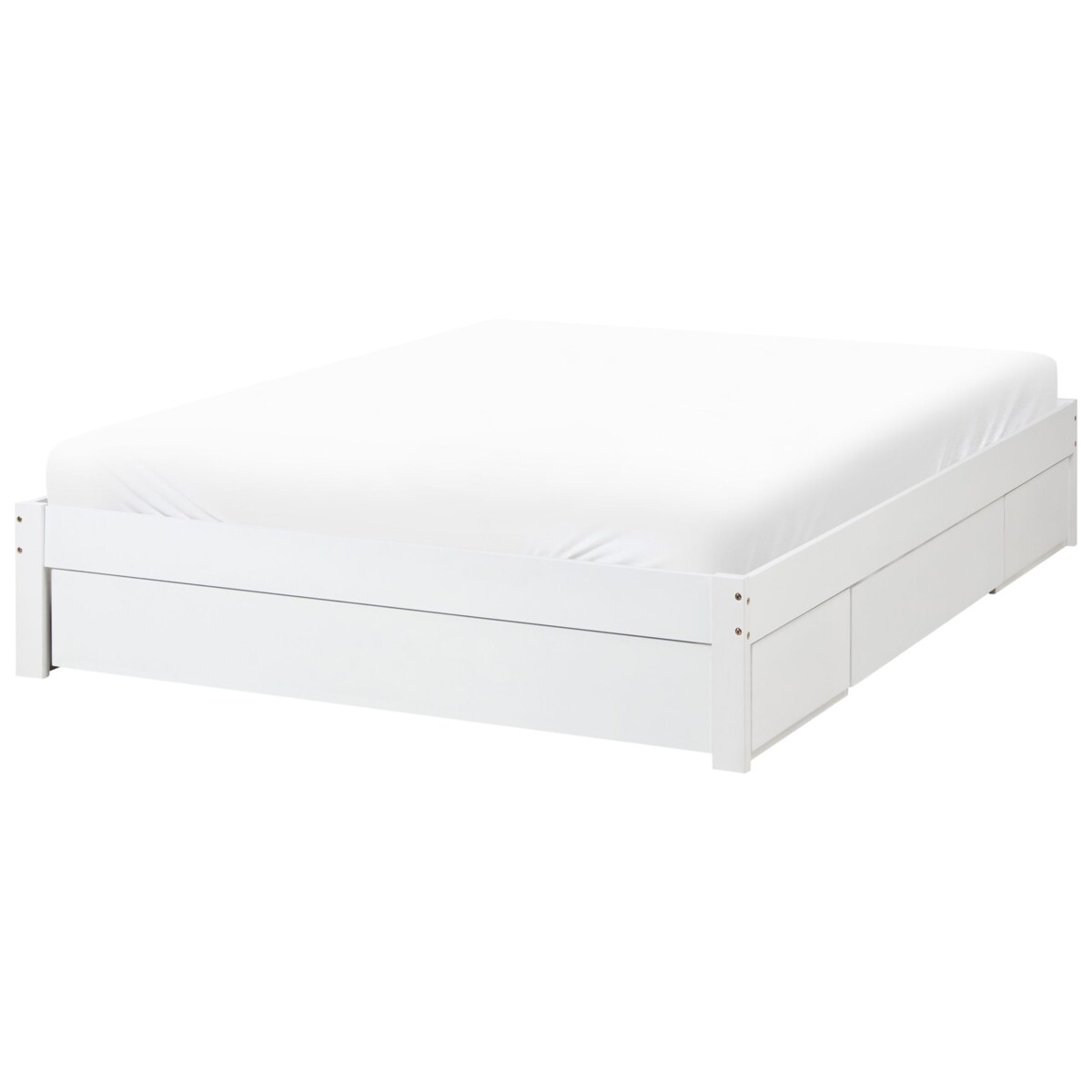 Łóżko z szufladami bez zagłówka Drewno GIAT 160 x 200 cm Biały