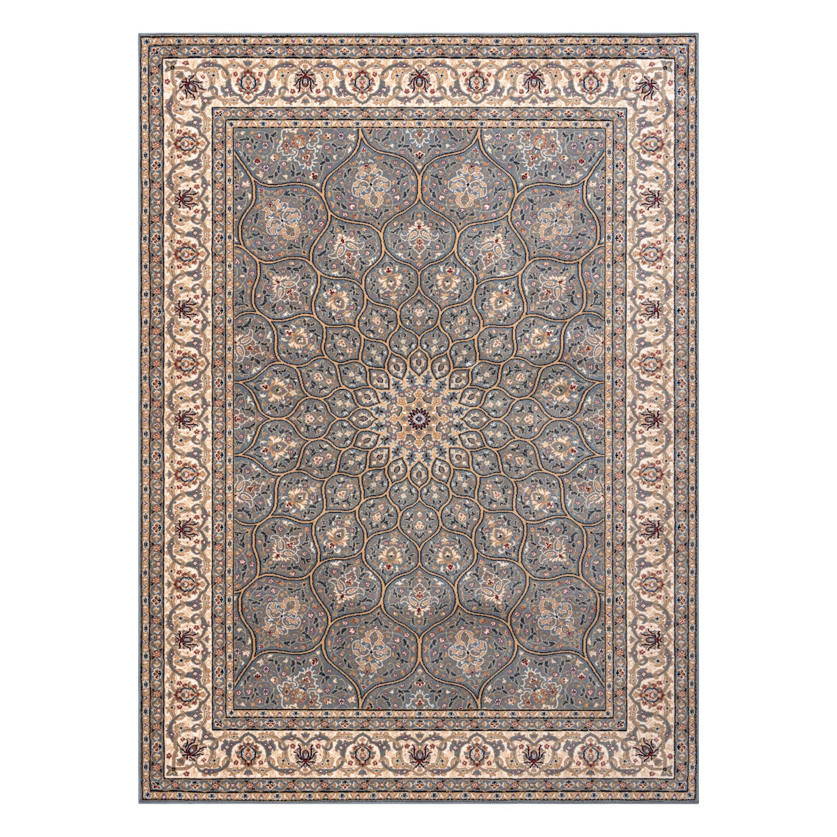 Dywan wełniany NAIN Rozeta, ramka, 200x300 cm