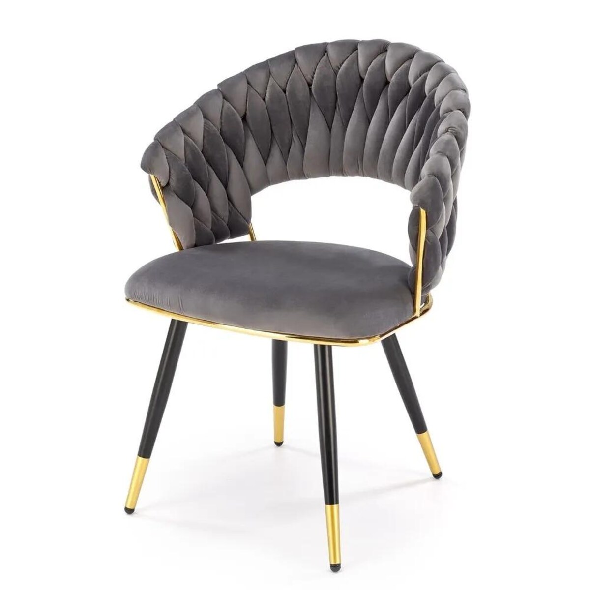 Krzesło tapicerowane K551 szare/złote