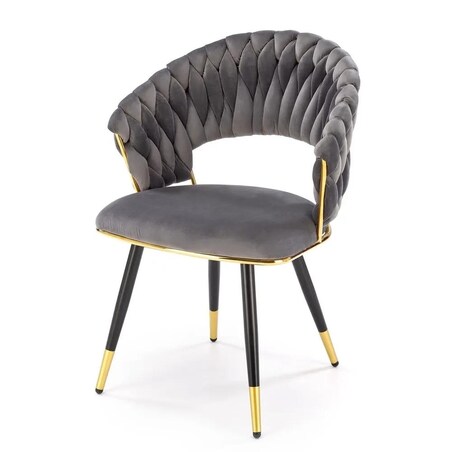 Krzesło tapicerowane K551 szare/złote