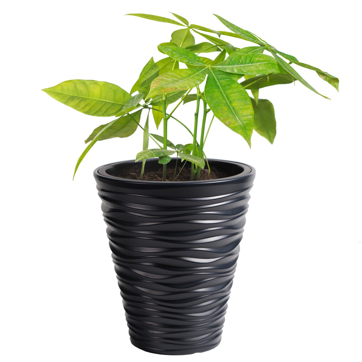 Doniczka Donica Ogrodowa 34,5 Cm Sand Okrągła Na Taras Do Ogrodu Domu Antracytowa