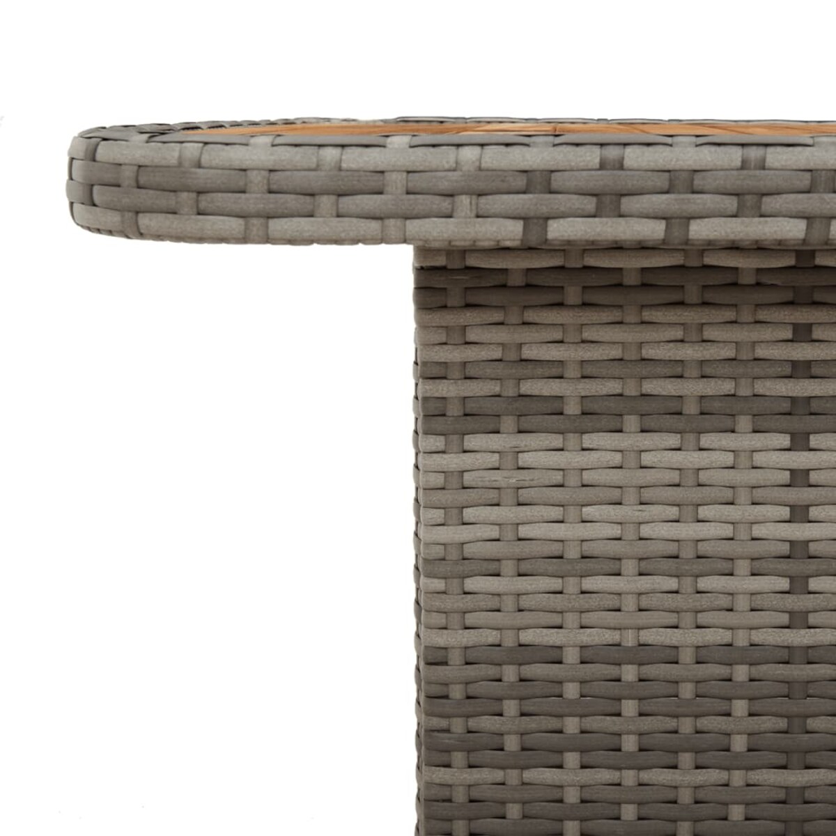 vidaXL Stół ogrodowy, szary, 110x110x71 cm, polirattan i akacja