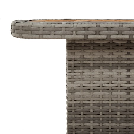 vidaXL Stół ogrodowy, szary, 110x110x71 cm, polirattan i akacja