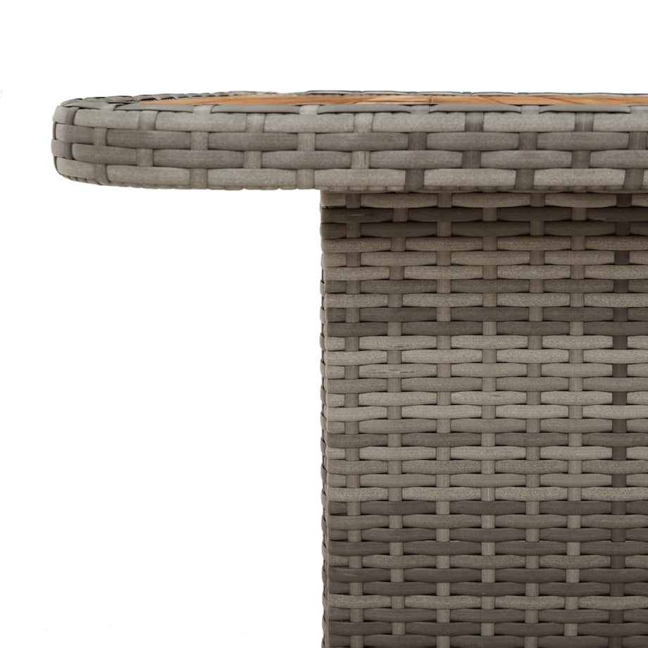 vidaXL Stół ogrodowy, szary, 110x110x71 cm, polirattan i akacja