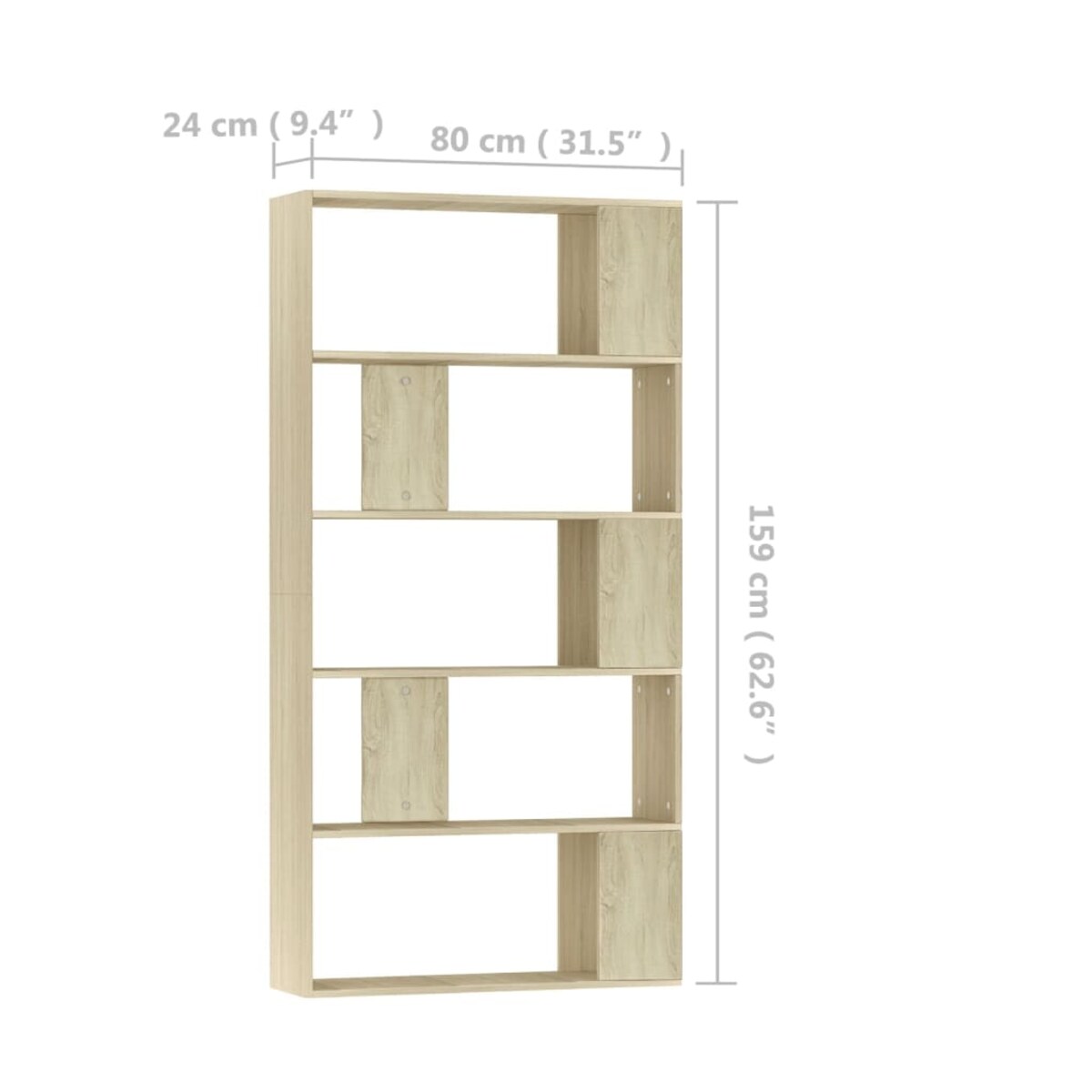 vidaXL Regał na książki/przegroda, dąb sonoma, 80x24x159 cm