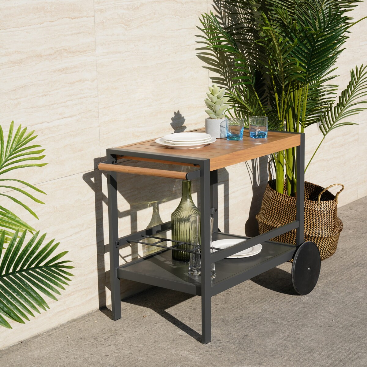 Barek ogrodowy na kółkach Duisburg mobilny aluminiowy