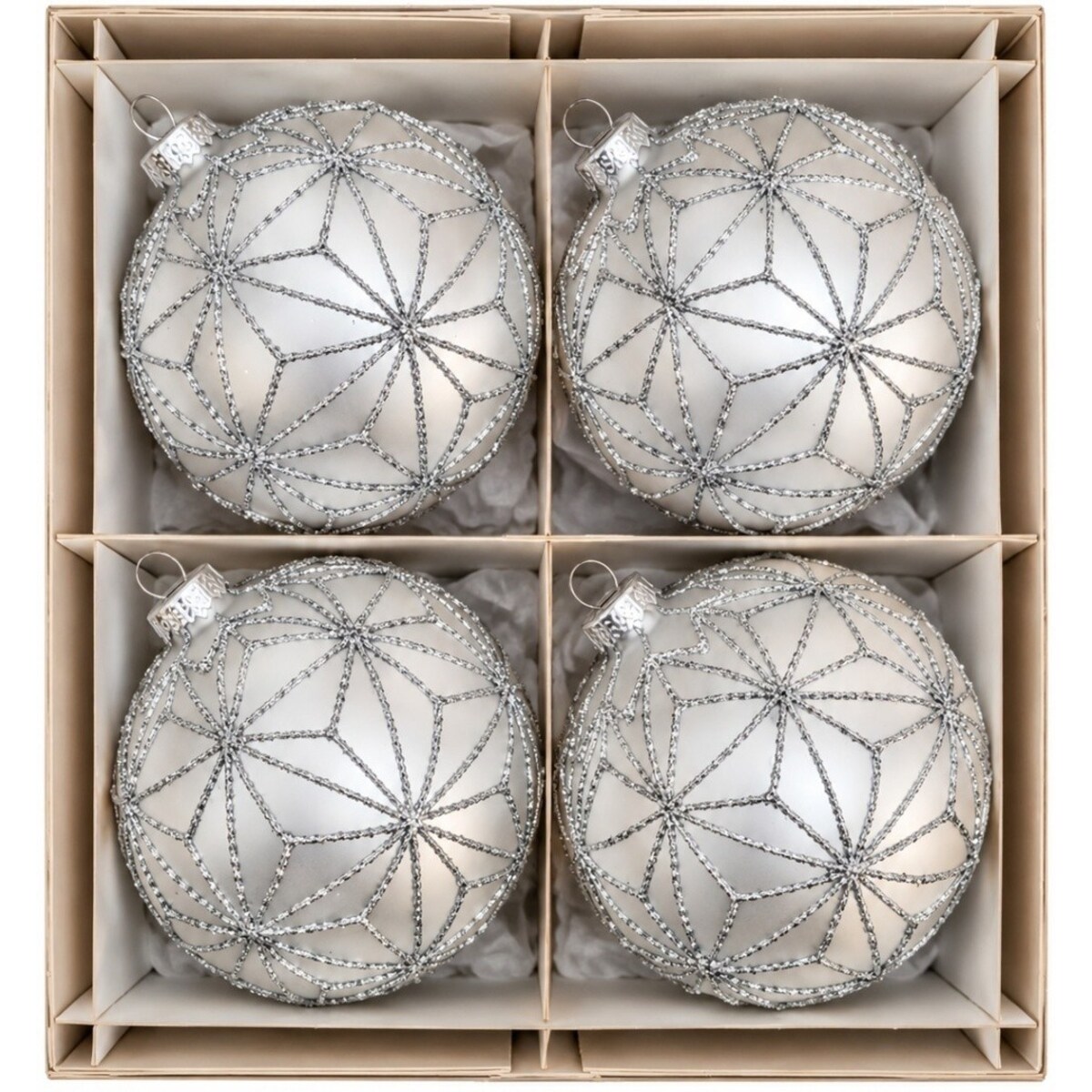 Bombka szklana 4 szt. Ø 100 mm MOSAICO GELO