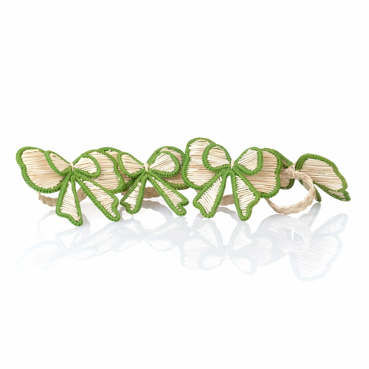 Obrączki na serwetki Green Bows - 4 sztuki