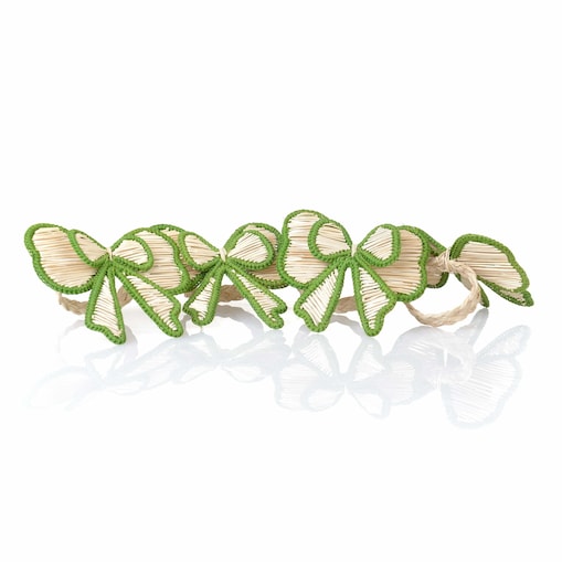 Obrączki na serwetki Green Bows - 4 sztuki