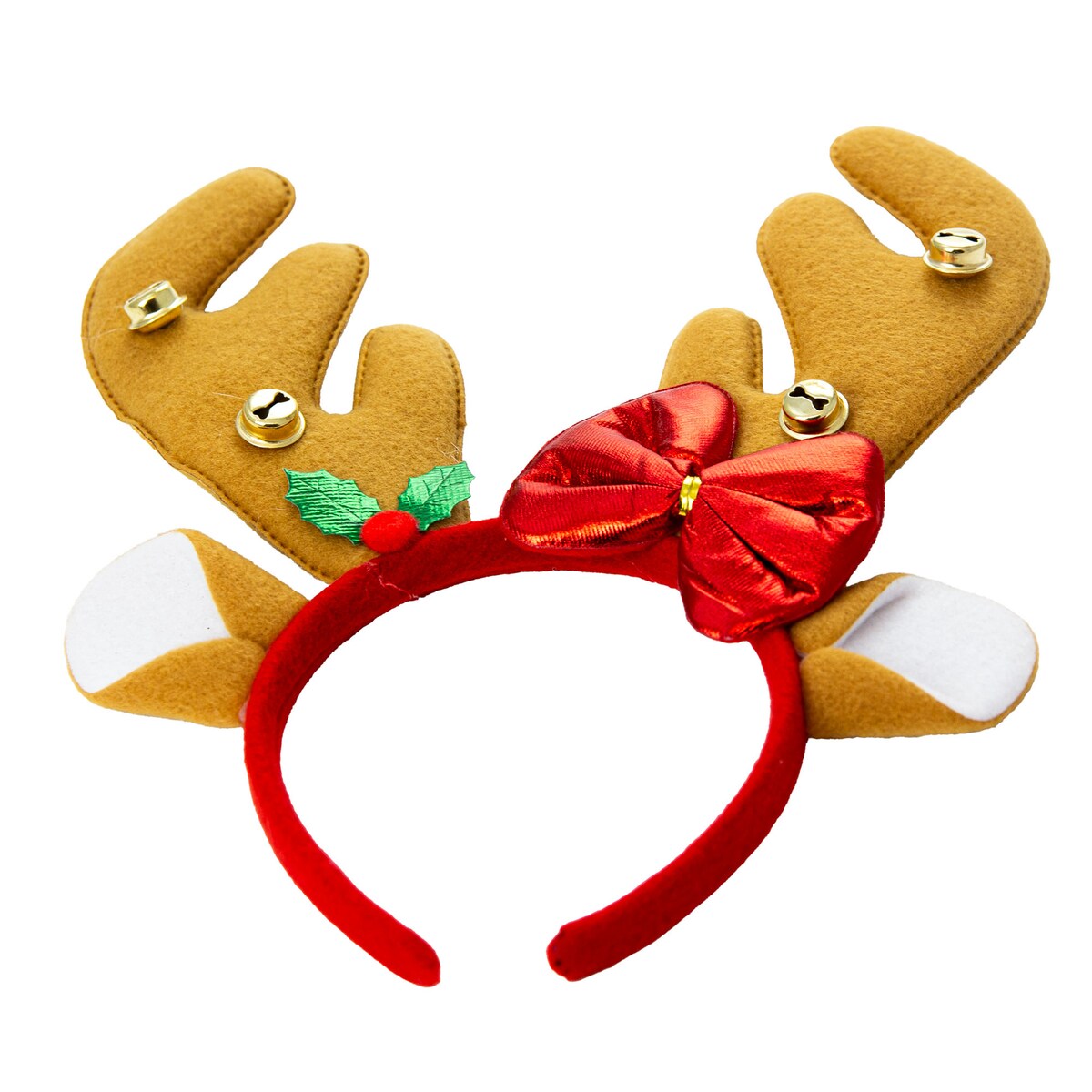 Opaska Na Głowę Rogi Renifera 24X25 Cm Święta Mikołajki Ozdoba Do Włosów Jasnobrązowe