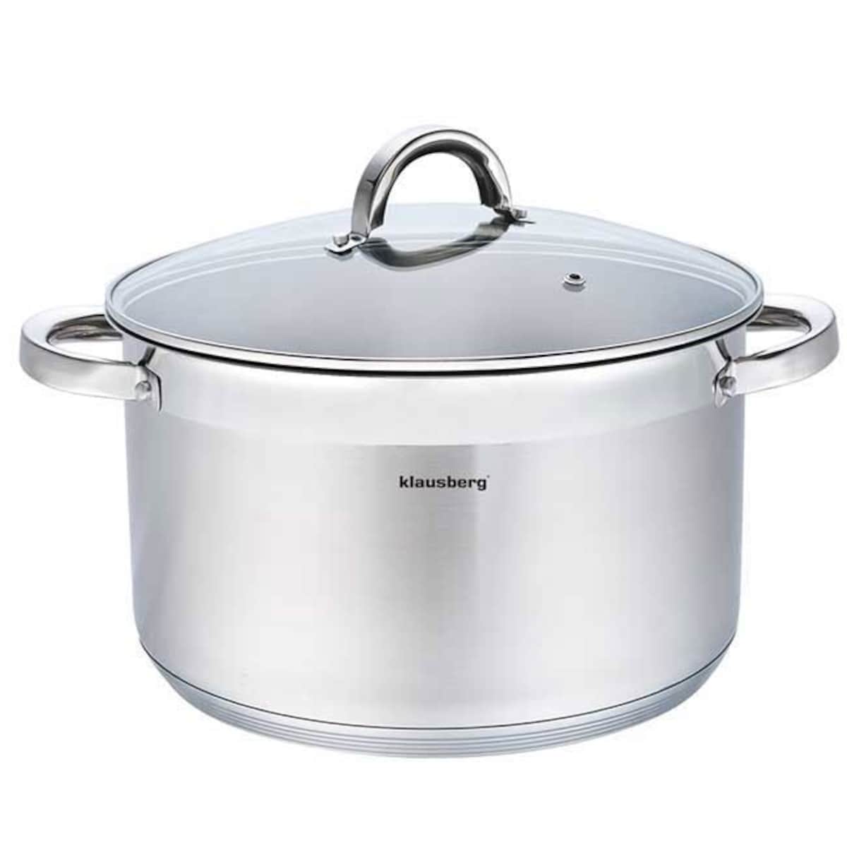 Garnek stalowy z pokrywką indukcja gaz 9.5L 28cm KLAUSBERG