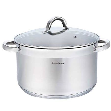 Garnek stalowy z pokrywką indukcja gaz 9.5L 28cm KLAUSBERG