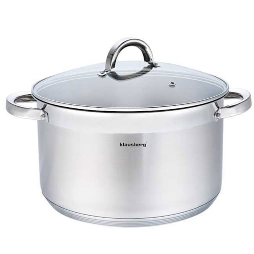 Garnek stalowy z pokrywką indukcja gaz 9.5L 28cm KLAUSBERG
