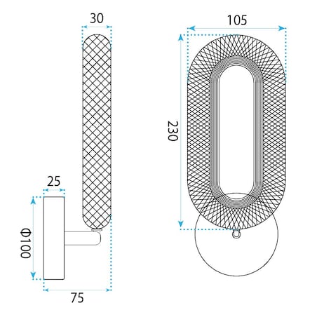Kinkiet G171-W Led Złoty, Metal, Tworzywo Sztuczne