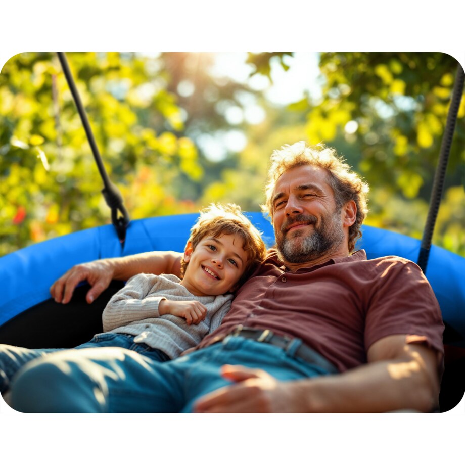 Huśtawka ogrodowa bocianie gniazdo 115 cm Neo-Sport Swingo niebieska