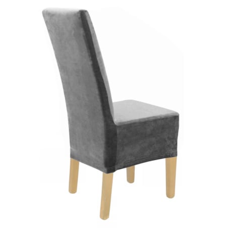 Pokrowiec Na Krzesło Xxl Szary Welur Elastyczny