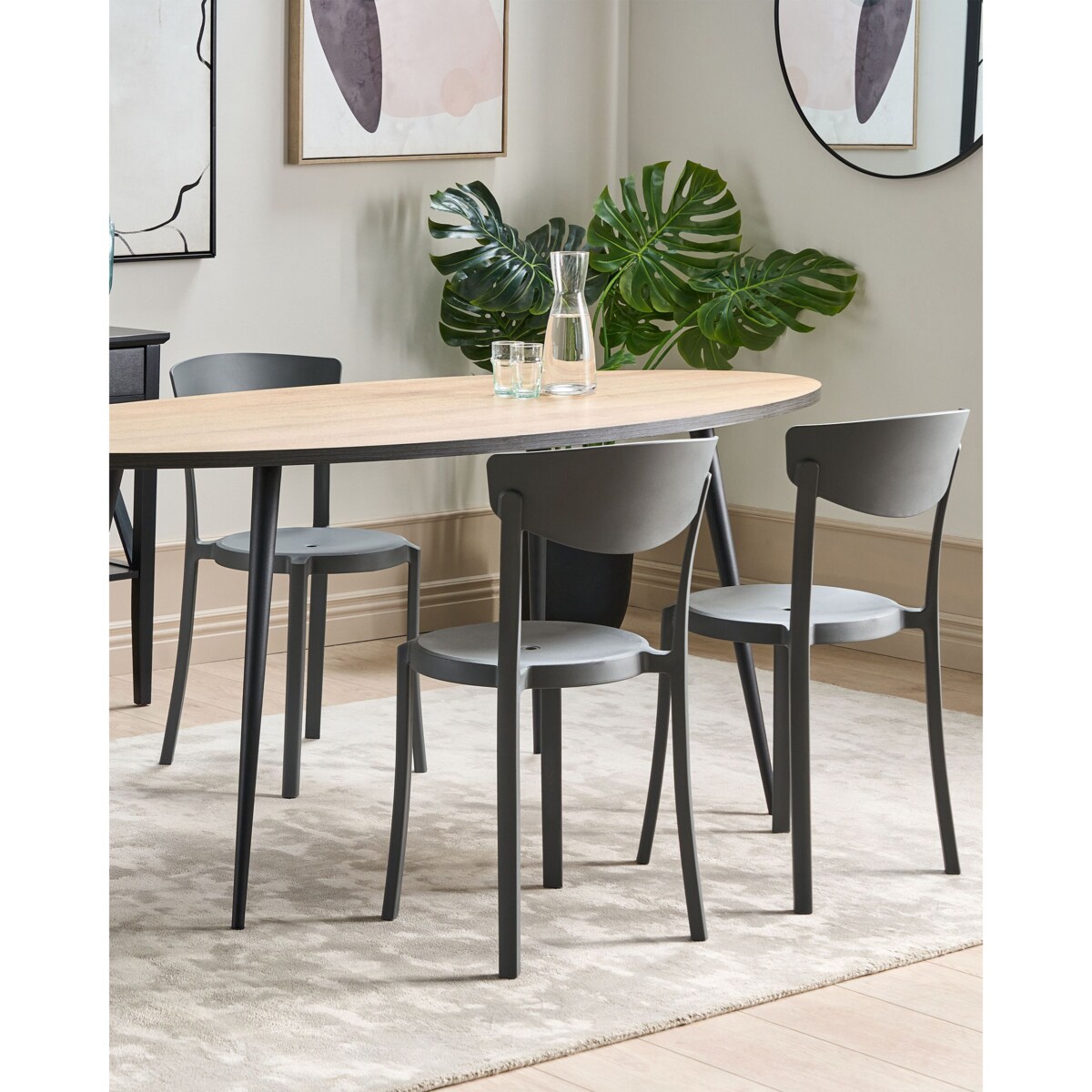 Zestaw 4 krzeseł do jadalni ciemnoszary VIESTE