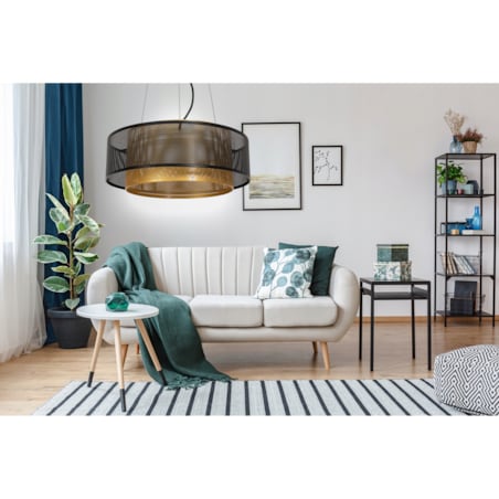 Lampa Wisząca Loft Industrial Złota Metalowa Led