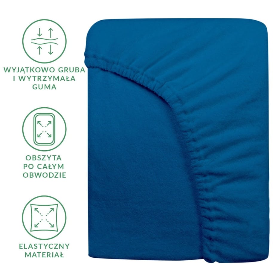 Prześcieradło frotte z gumką 140x200 kolor chaber