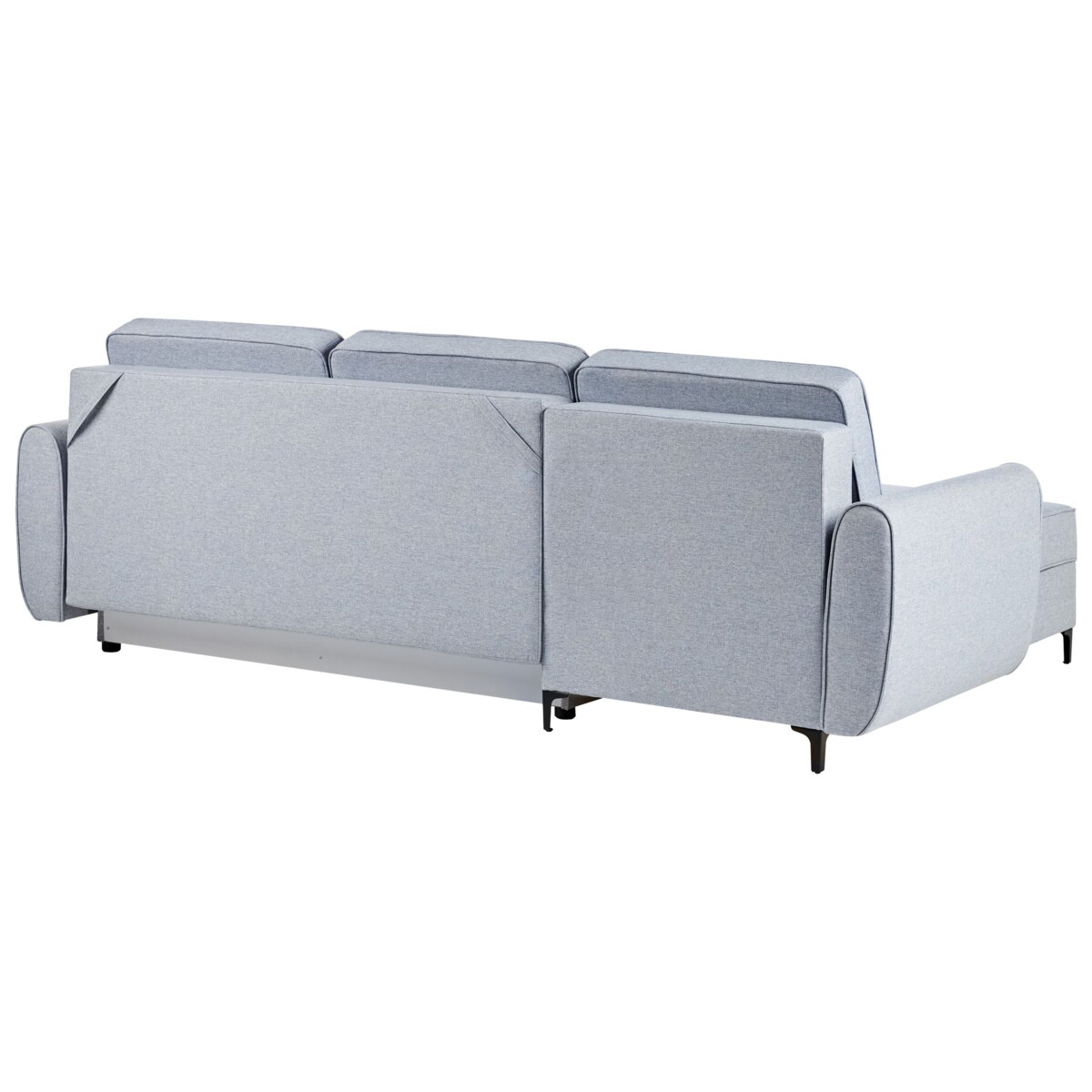 Narożnik rozkładany dla 3 osób SIMRIS Błękitny ze schowkiem Prawostronny