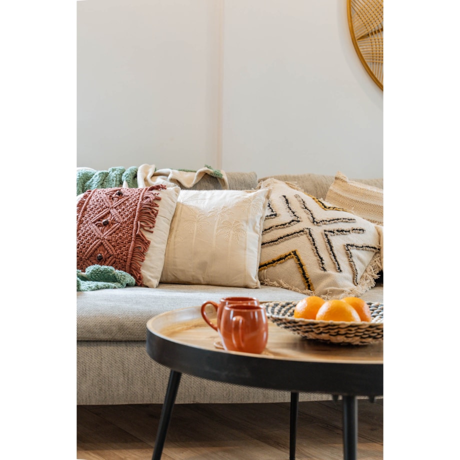 Poduszka boho z frędzlami, 45 x 45 cm