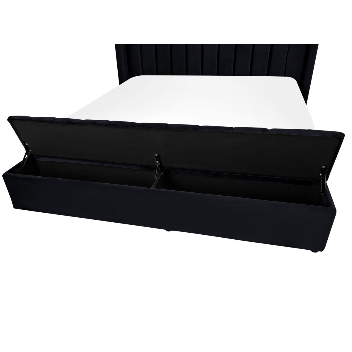 Łóżko wodne welurowe z ławką 180 x 200 cm czarne NOYERS