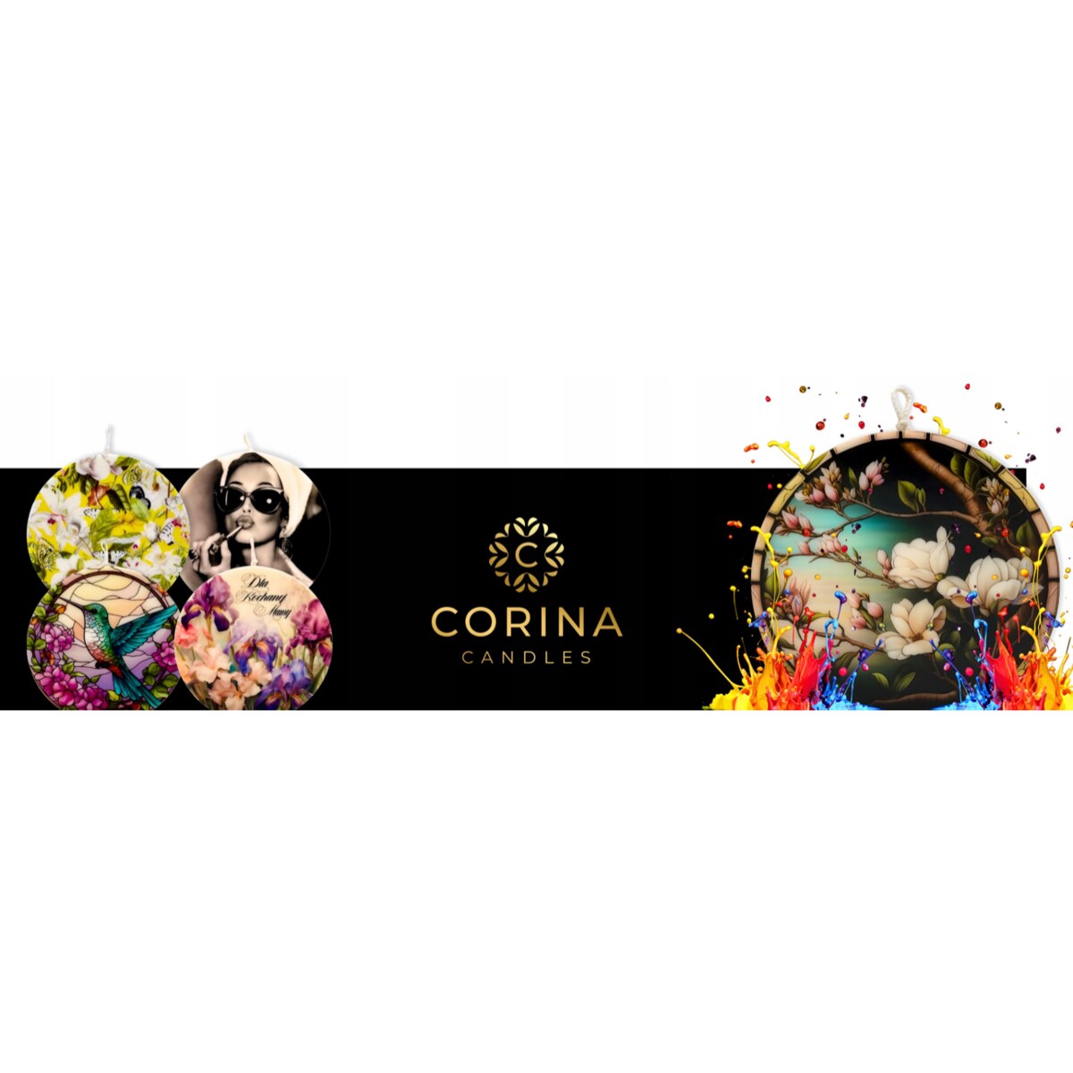 Świeca sojowa ozdobna kwiaty, prezent na Dzień Kobiet, dla Mamy, Przyjaciółki