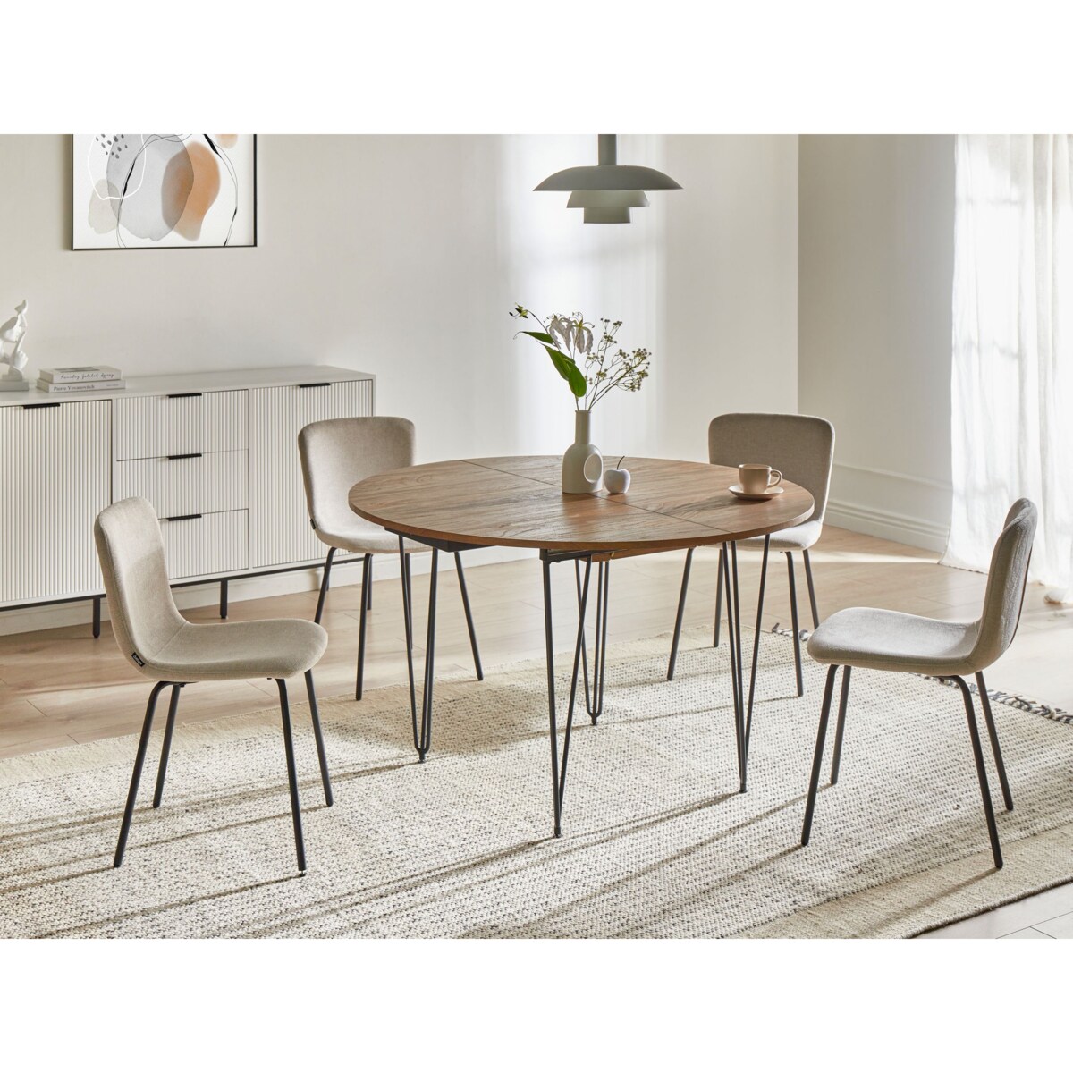 Stół do jadalni rozkładany LOUISE Brązowy 120/160 cm 120 cm