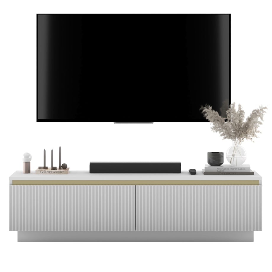 Nowoczesna wisząca / stojącą Szafka RTV Glamour Komoda RTV Biały Mat 140 cm