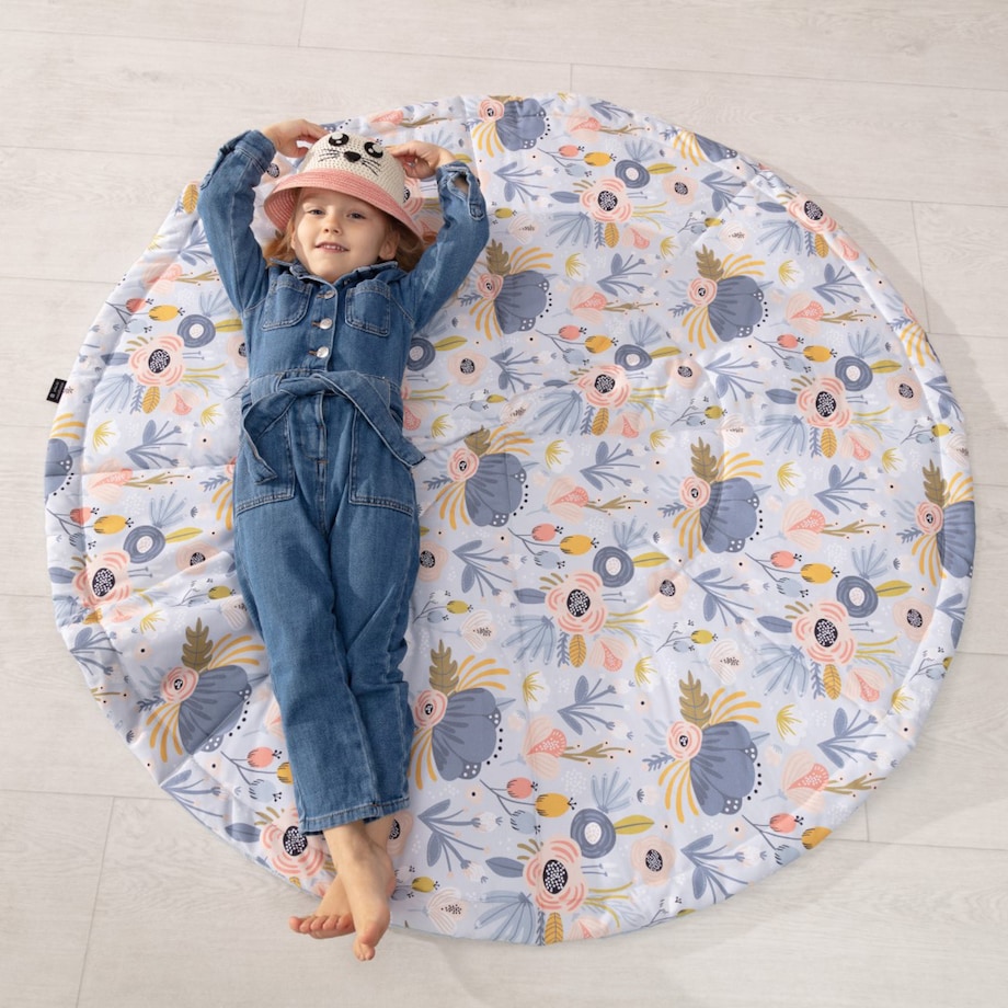 Mata okrągła, głęboka czerń, 130cm, Posh Velvet