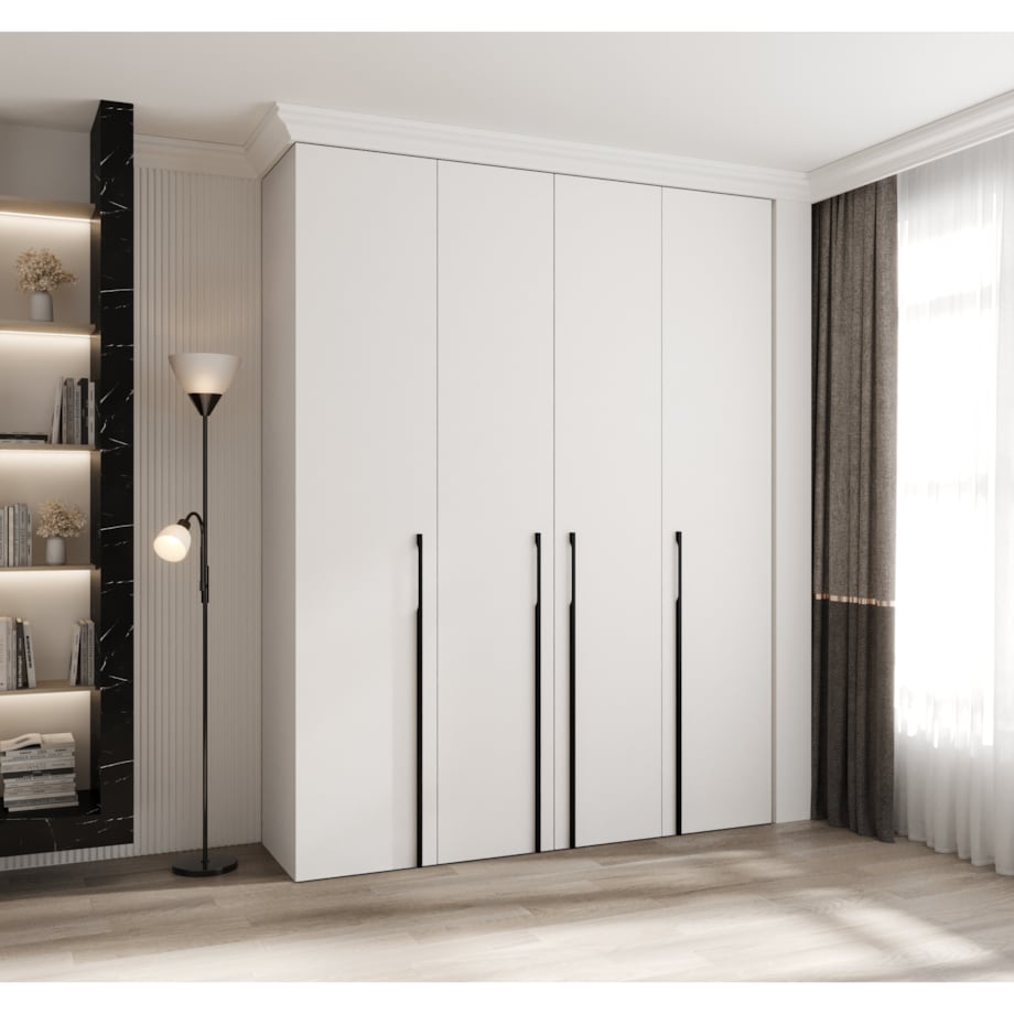 Szafa czterodrzwiowa Como 3 190 gł.50 biały+czarny