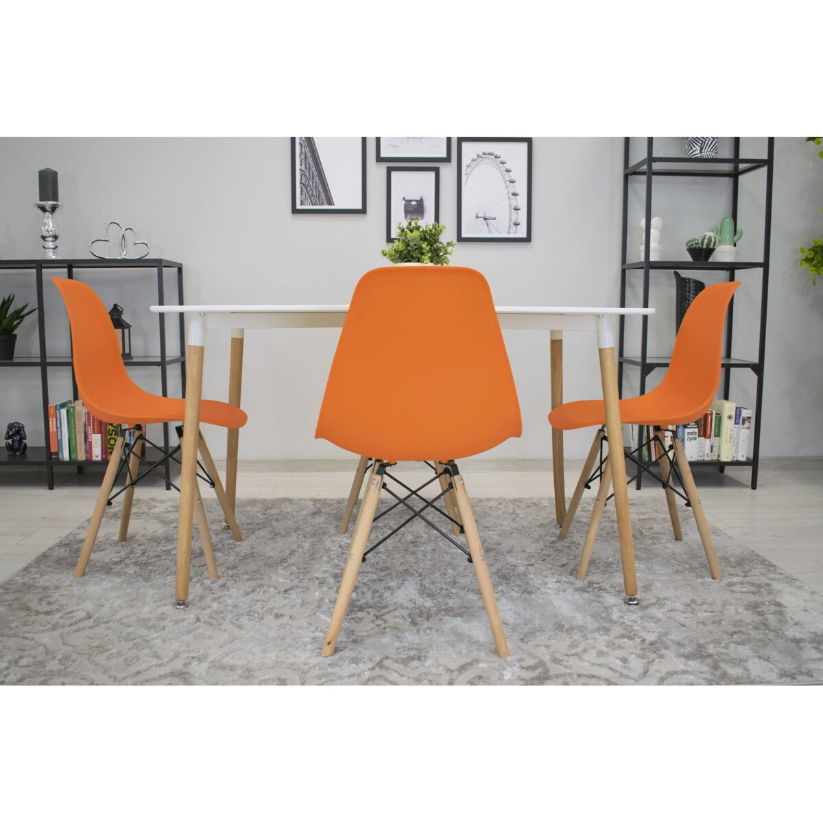 Krzesło Do Jadalni Kuchni Salonu Osaka Pomarańcz / Nogi Naturalne