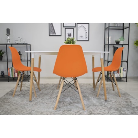 Krzesło Do Jadalni Kuchni Salonu Osaka Pomarańcz / Nogi Naturalne