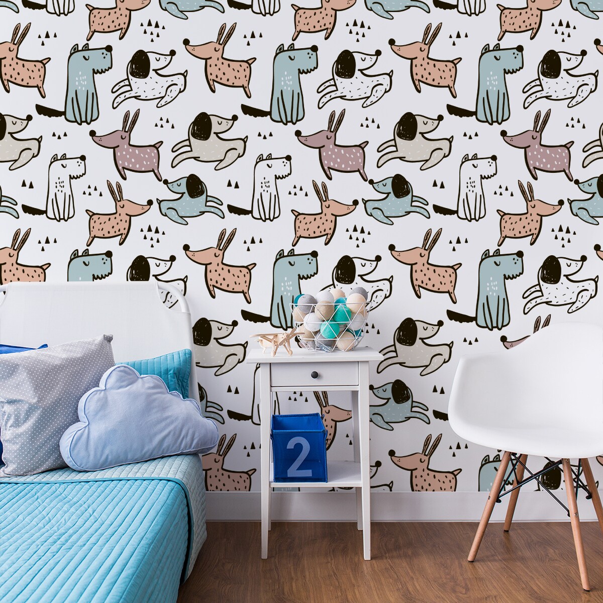 Tapeta Dziecięca KOLOROWE Pieski Zwierzątka