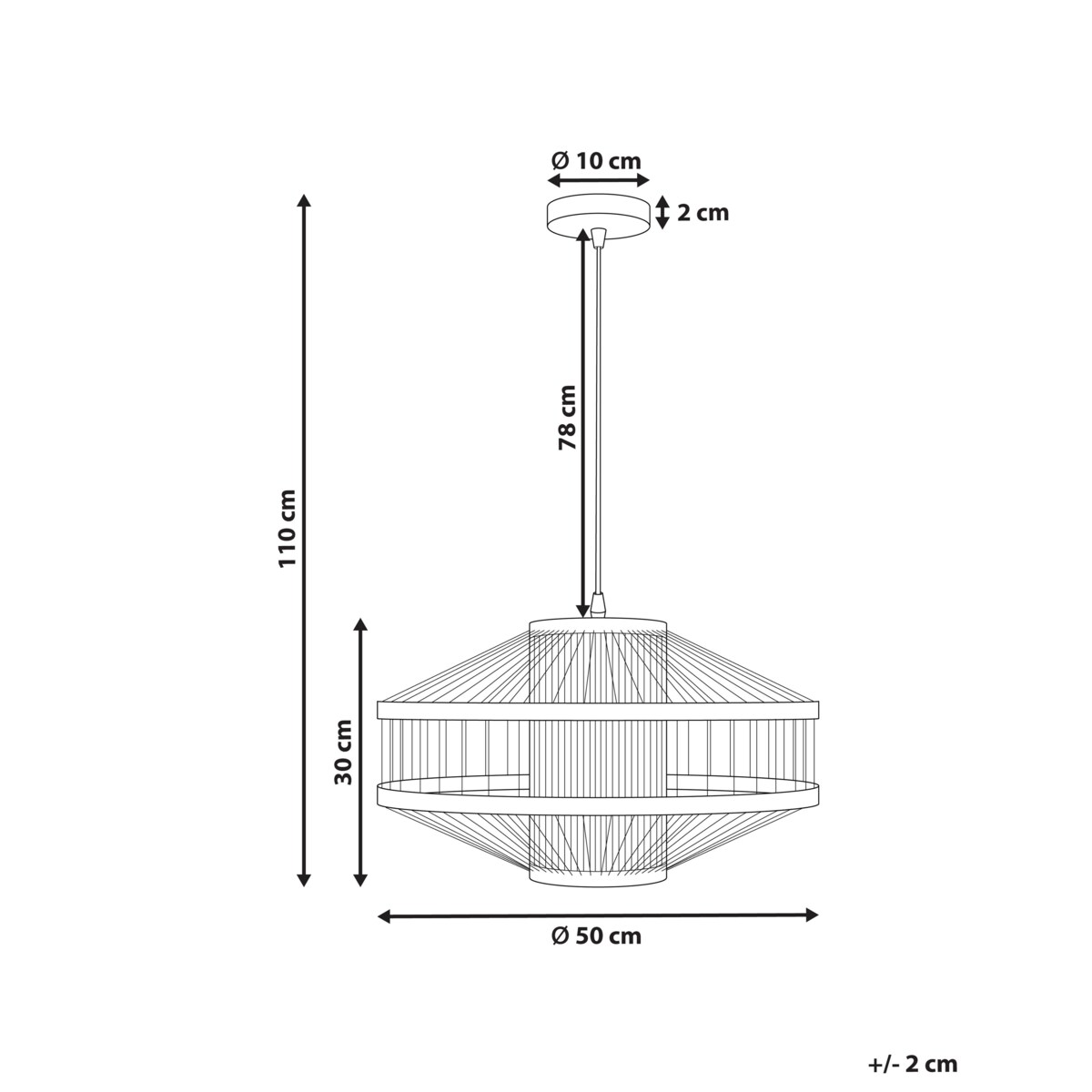 Lampa wisząca bambusowa naturalna KARAJ