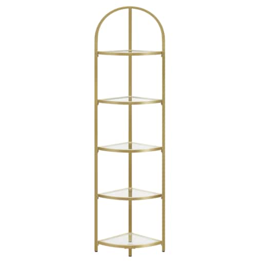 Regał Szklany Na Ksiązki Kwiaty Do Pokoju Sypialni Biura Przedpokoju Złoty