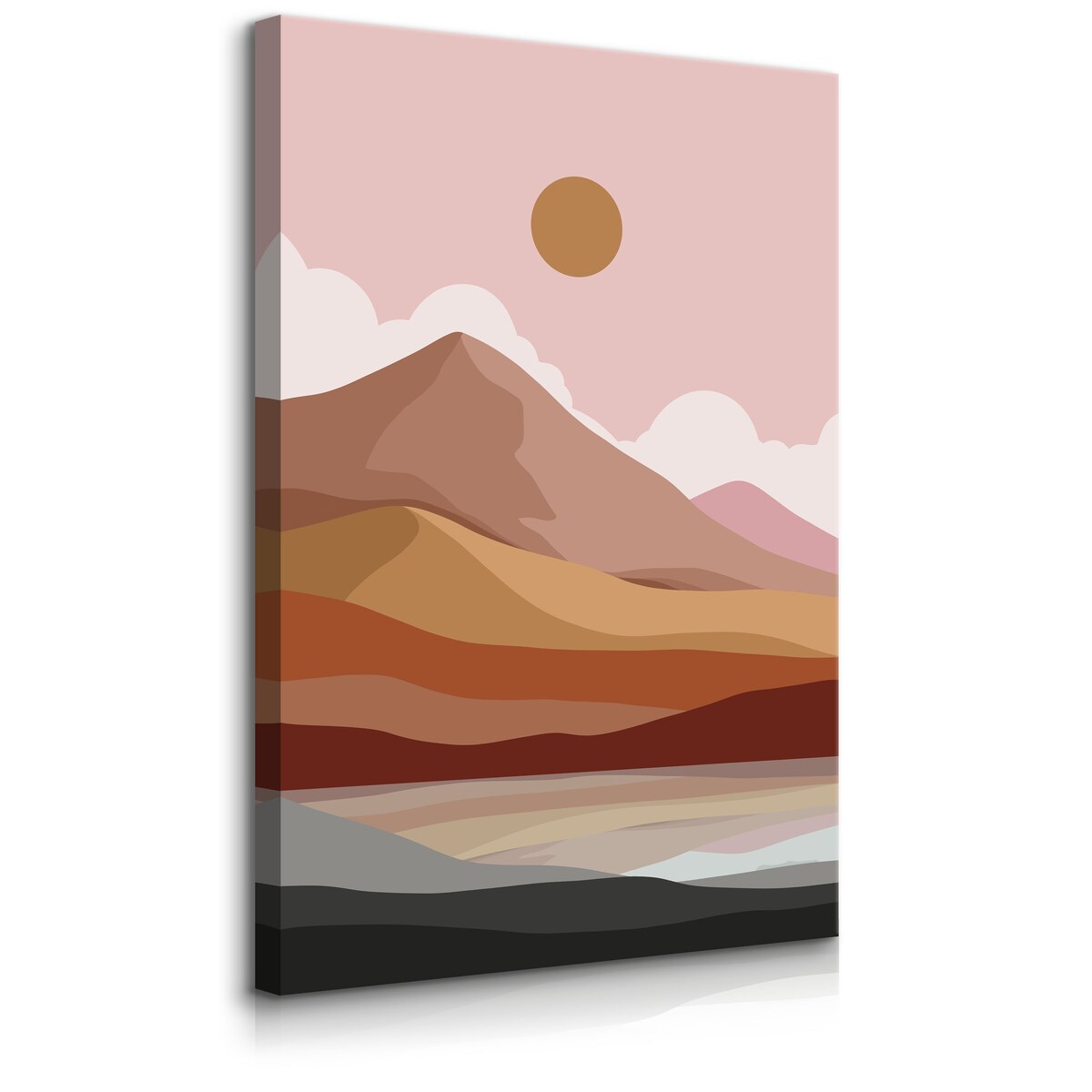 Obraz Pastelowy Akwarelowy Zachód w Górach 80x120cm